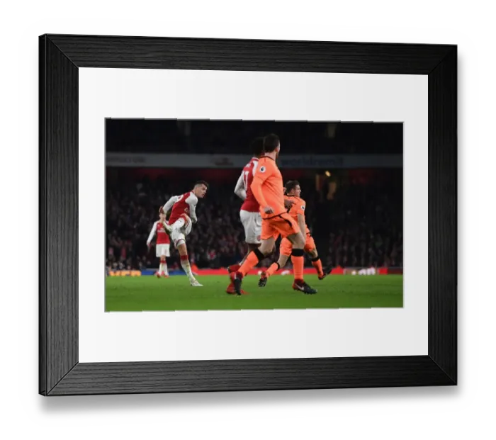 Framed Print : Granit Xhaka's Brace: Arsenal's Victory Over Liverpool in the Premier League 2017-18