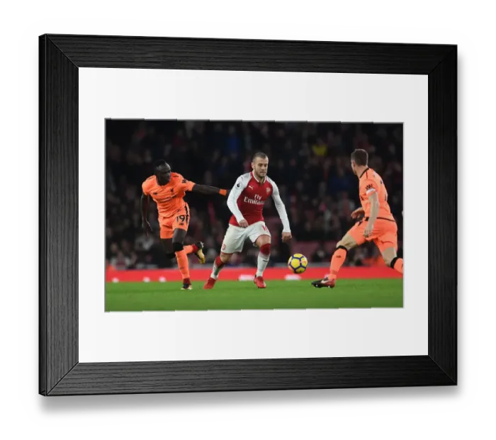 Framed Print : Arsenal vs. Liverpool: Wilshere vs. Mane - Premier League Showdown