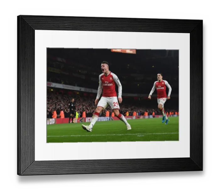 Framed Print : Granit Xhaka's Double Strike: Arsenal's Dramatic Comeback vs. Liverpool (2017-18)