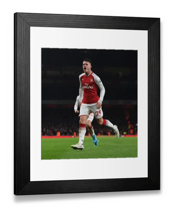 Framed Print : Granit Xhaka's Brace: Arsenal's Thrilling Victory Over Liverpool in the Premier League 2017-18