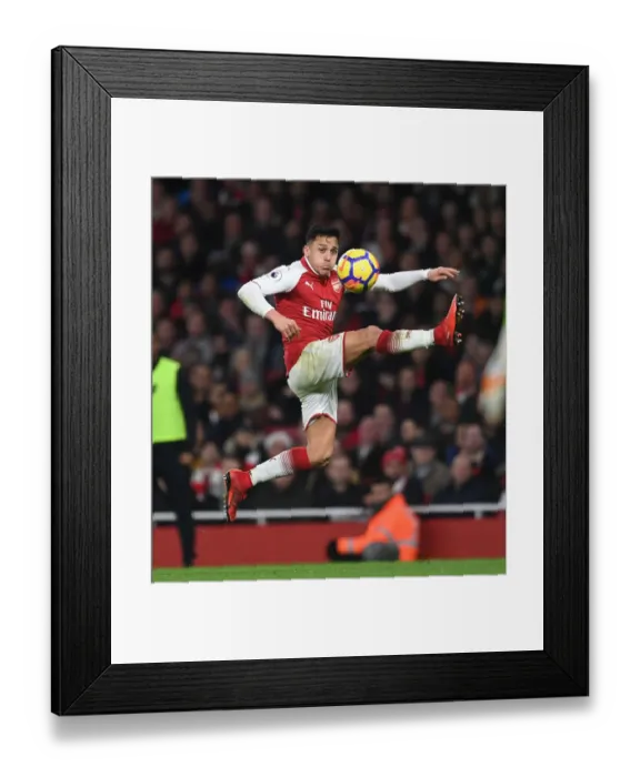 Framed Print : Intense Rivalry: Alexis Sanchez's Battle at Emirates Stadium - Arsenal vs Liverpool (2017-18)