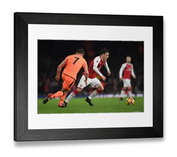 Framed Print : Mesut Ozil vs. James Milner: A Premier League Showdown - Arsenal vs. Liverpool (2017-18)