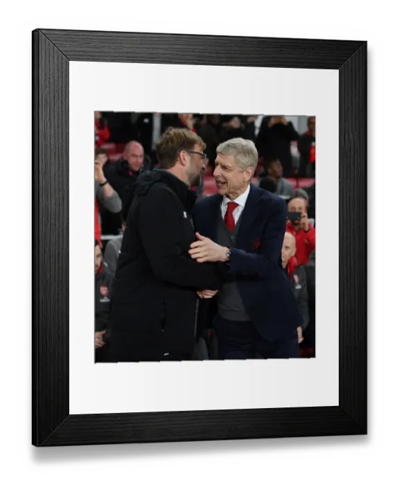 Framed Print : Arsene Wenger and Jurgen Klopp: A Tradition of Respect Before the Arsenal vs. Liverpool Clash (December 2017)