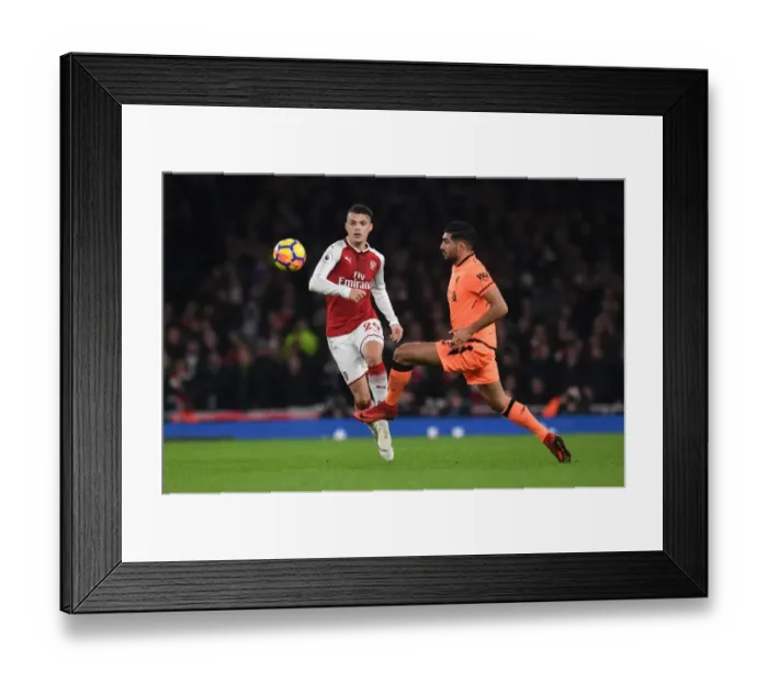 Framed Print : Clash of the Midfield Titans: Xhaka vs Can - Arsenal vs Liverpool, Premier League 2017-18 Framed Print : Clash of the Midfield Titans: Xhaka vs Can - Arsenal vs Liverpool, Premier League 2017-18