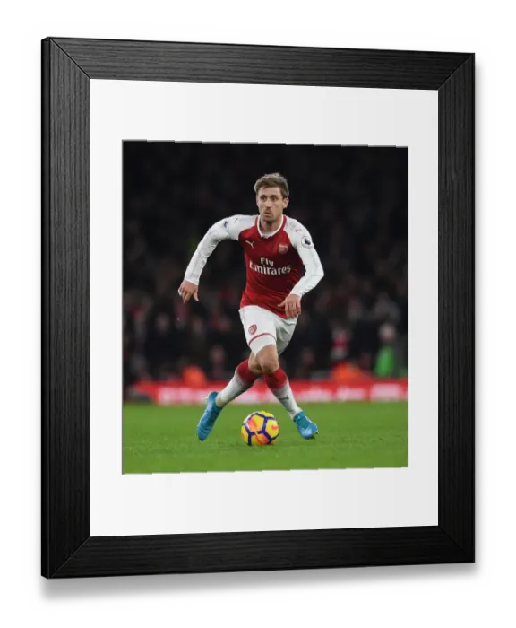 Framed Print : Nacho Monreal in Action: Arsenal vs. Liverpool, Premier League 2017-18