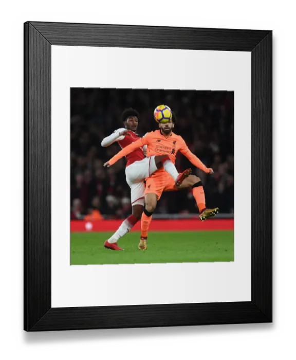 Framed Print : Clash of Stars: Maitland-Niles vs. Salah - Arsenal vs. Liverpool, Premier League 2017-18