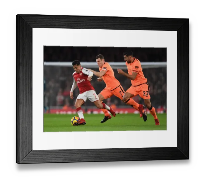 Framed Print : Clash of Titans: Sanchez vs. Milner & Can - Arsenal vs. Liverpool (2017-18) Framed Print : Clash of Titans: Sanchez vs. Milner & Can - Arsenal vs. Liverpool (2017-18)