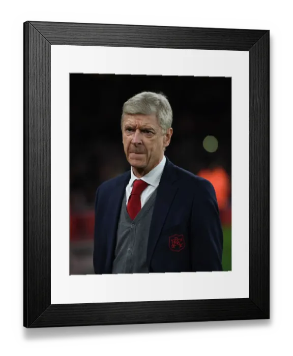 Framed Print : Arsene Wenger: Arsenal Manager Facing Liverpool at Emirates Stadium, Premier League 2017-18