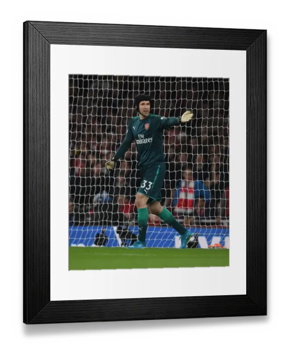 Framed Print : Petr Cech in Action: Arsenal vs Liverpool (2017-18), Emirates Stadium