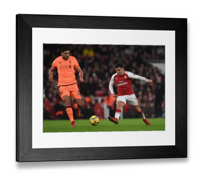 Framed Print : Clash of Midfield Titans: Sanchez vs Can - Arsenal vs Liverpool, Premier League 2017-18 Framed Print : Clash of Midfield Titans: Sanchez vs Can - Arsenal vs Liverpool, Premier League 2017-18