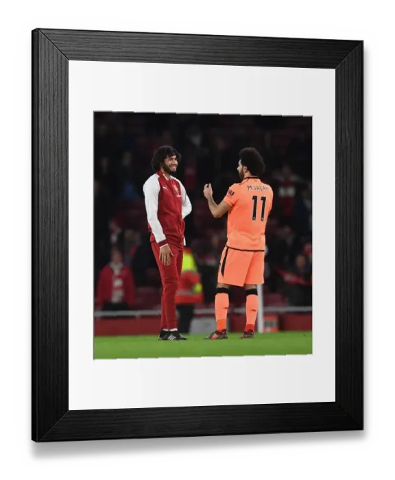 Framed Print : Mohamed Elneny (Arsenal) Mo Salah (Liverpool). Arsenal 3: 3 Liverpool. Premier League Framed Print : Mohamed Elneny (Arsenal) Mo Salah (Liverpool). Arsenal 3: 3 Liverpool. Premier League