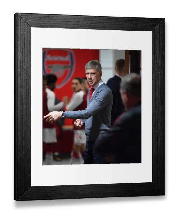 Framed Print : Arsene Wenger the Arsenal Manager before the match. Arsenal 3: 3 Liverpool. Premier League