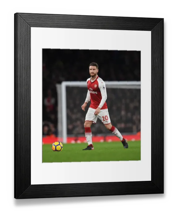 Framed Print : Shkodran Mustafi (Arsenal). Arsenal 3: 3 Liverpool. Premier League. Emirates Stadium Framed Print : Shkodran Mustafi (Arsenal). Arsenal 3: 3 Liverpool. Premier League. Emirates Stadium