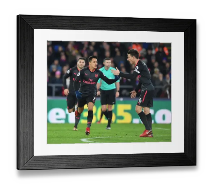 Framed Print : Arsenal's Unstoppable Duo: Sanchez and Koscielny Celebrate Goal Against Crystal Palace (2017-18) Framed Print : Arsenal's Unstoppable Duo: Sanchez and Koscielny Celebrate Goal Against Crystal Palace (2017-18)