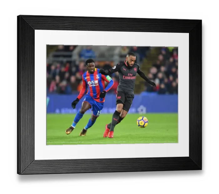Framed Print : Clash at Selhurst: Lacazette vs Schlupp in Premier League Showdown