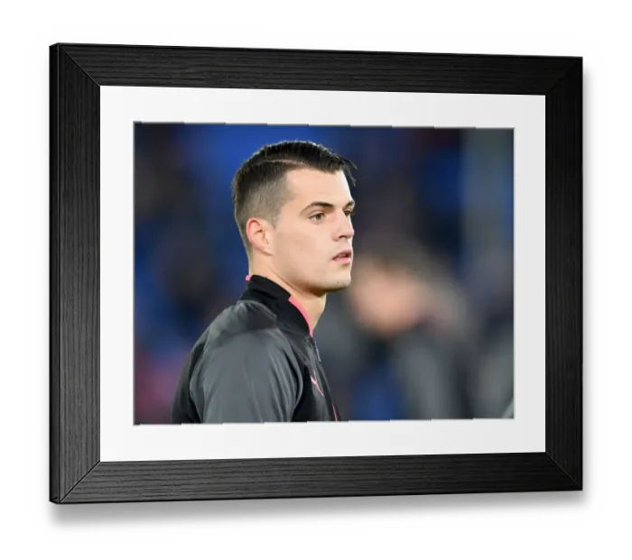 Framed Print : Granit Xhaka: Arsenal's Midfield Maestro Dazzles at Crystal Palace, Premier League 2017-18