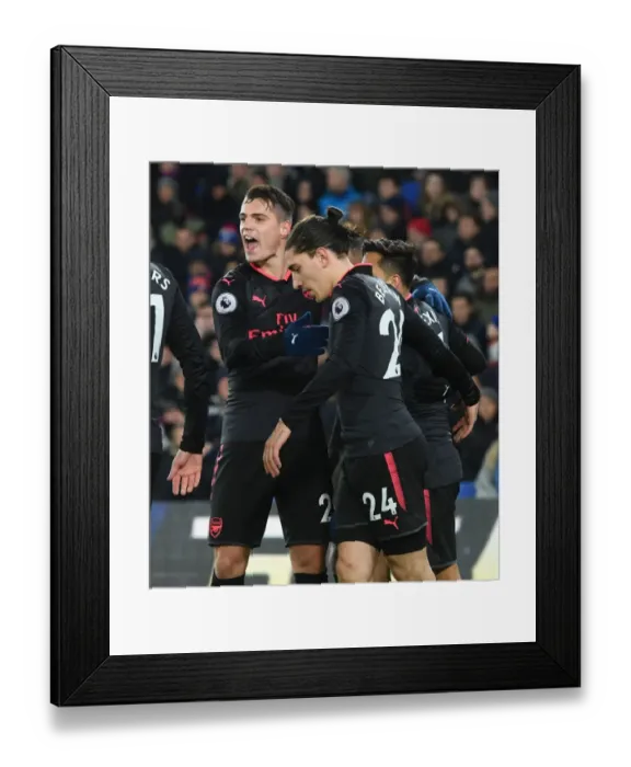 Framed Print : Xhaka and Bellerin Celebrate Arsenal's Third Goal vs Crystal Palace (2017-18) Framed Print : Xhaka and Bellerin Celebrate Arsenal's Third Goal vs Crystal Palace (2017-18)