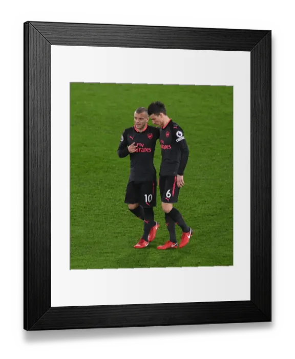 Framed Print : Jack Wilshere and Laurnet Koscielny (Arsenal). Crystal Palace 2: 3 Arsenal. Premier League Framed Print : Jack Wilshere and Laurnet Koscielny (Arsenal). Crystal Palace 2: 3 Arsenal. Premier League