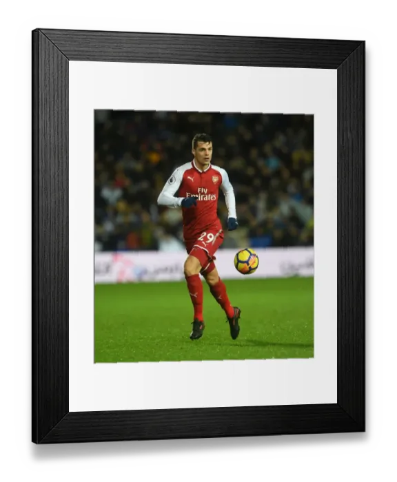 Framed Print : Granit Xhaka: In Action Against West Bromwich Albion (2017-18)