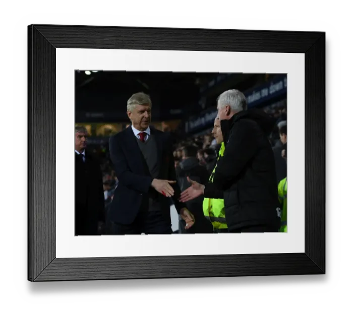 Framed Print : Arsene Wenger and Alan Pardew: A Pre-Match Handshake in the Premier League 2017-18 Framed Print : Arsene Wenger and Alan Pardew: A Pre-Match Handshake in the Premier League 2017-18