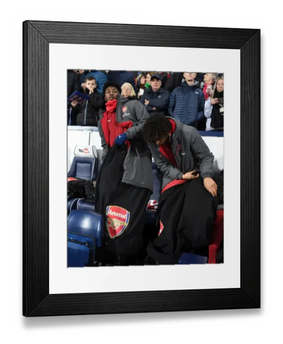 Framed Print : Arsenal Substitutes Ainsley Maitland-Niles and Mohamed Elneny Before West Bromwich Albion Match, 2017-18 Season Framed Print : Arsenal Substitutes Ainsley Maitland-Niles and Mohamed Elneny Before West Bromwich Albion Match, 2017-18 Season