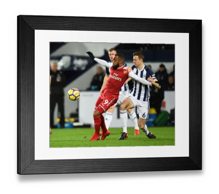 Framed Print : Chambers vs. Evans: Intense Battle at The Hawthorns - Arsenal vs. West Bromwich Albion, Premier League (2017-18)