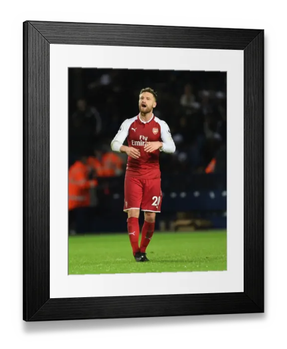 Framed Print : Shkodran Mustafi Focuses in Arsenal's Clash Against West Bromwich Albion (2017-18) Framed Print : Shkodran Mustafi Focuses in Arsenal's Clash Against West Bromwich Albion (2017-18)