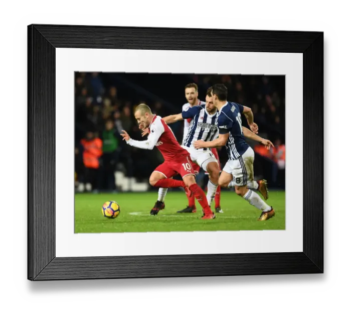 Framed Print : Intense Face-Off: Jack Wilshere vs. Jay Rodriguez and Gareth Barry in Arsenal vs. West Bromwich Albion Premier League Clash Framed Print : Intense Face-Off: Jack Wilshere vs. Jay Rodriguez and Gareth Barry in Arsenal vs. West Bromwich Albion Premier League Clash