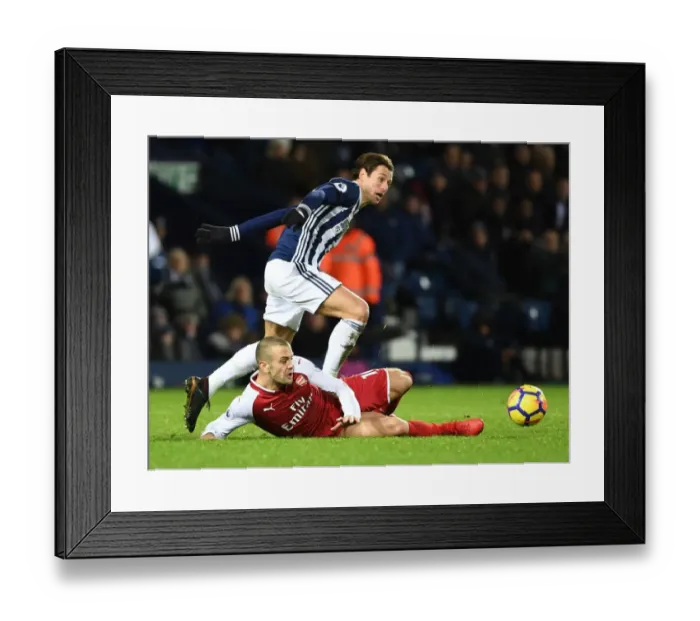 Framed Print : Clash of Midfield Titans: Wilshere vs. Krychowiak (Arsenal vs. West Bromwich Albion, 2017-18)