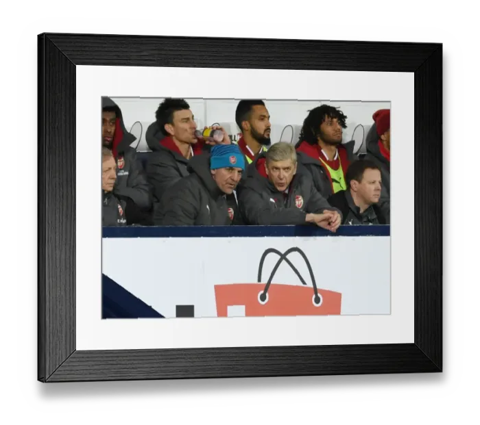 Framed Print : Arsene Wenger and Steve Bould Before Arsenal's Clash with West Bromwich Albion (2017-18)