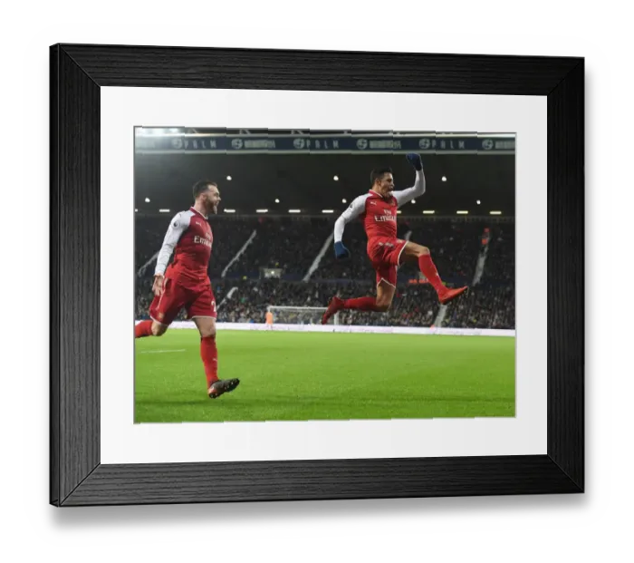 Framed Print : Alexis Sanchez's Game-Winning Goal: Arsenal's Triumph at West Bromwich Albion, Premier League 2017-18