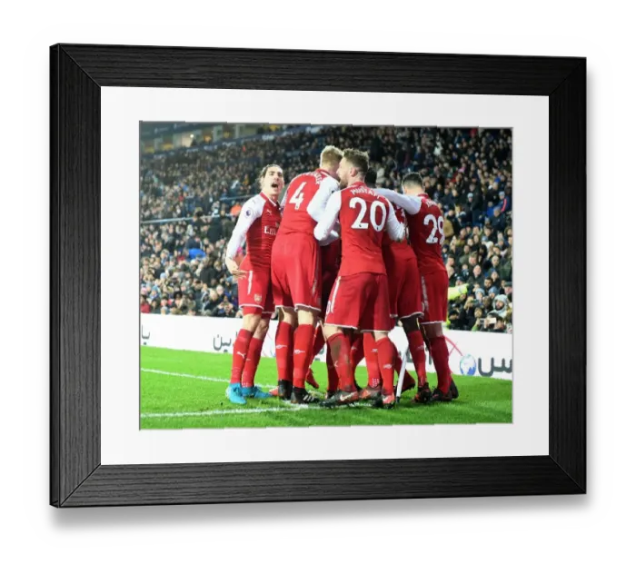Framed Print : Arsenal: Bellerin and Sanchez's Unforgettable Goal Celebration vs. West Bromwich Albion (2017-18)