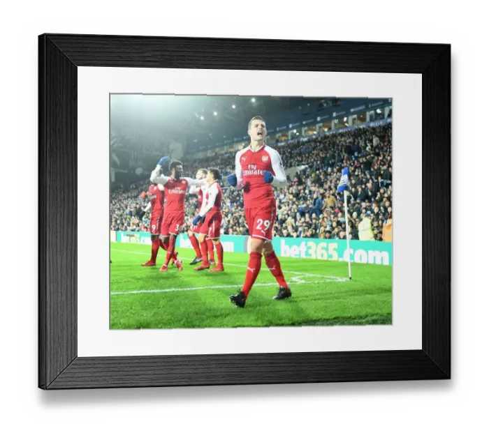 Framed Print : Granit Xhaka's Game-Winning Goal: Arsenal's Triumph at West Bromwich Albion (2017-18)