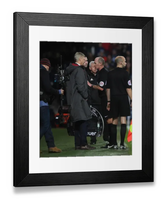 Framed Print : Arsene Wenger the Arsenal Manager and Referee Mike Dean. West Bromwich Albion 1: 1 Arsenal Framed Print : Arsene Wenger the Arsenal Manager and Referee Mike Dean. West Bromwich Albion 1: 1 Arsenal