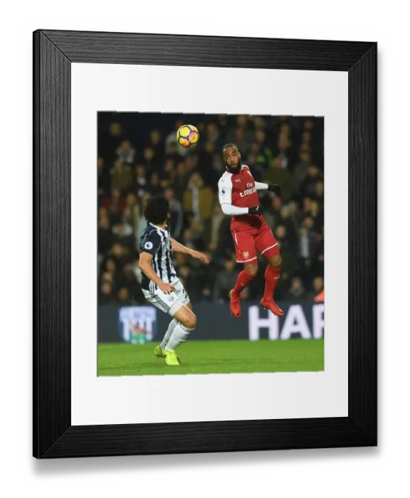 Framed Print : Alexandre Lacazette (Arsenal) Ahmed Hegazi (WBA). West Bromwich Albion 1: 1 Arsenal Framed Print : Alexandre Lacazette (Arsenal) Ahmed Hegazi (WBA). West Bromwich Albion 1: 1 Arsenal