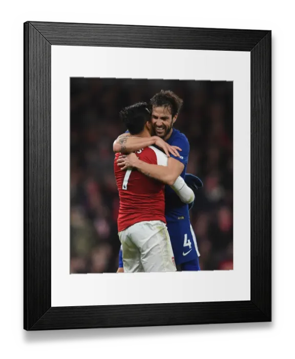 Framed Print : A Reunited Rivalry: Sanchez and Fabregas Square Off at Arsenal vs. Chelsea