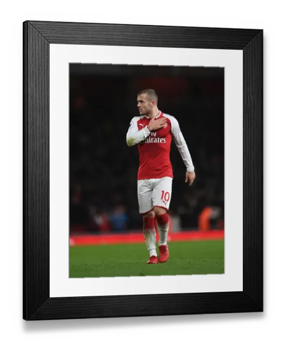 Framed Print : Jack Wilshere Celebrates with Arsenal Fans: Arsenal vs Chelsea, Premier League 2017-18