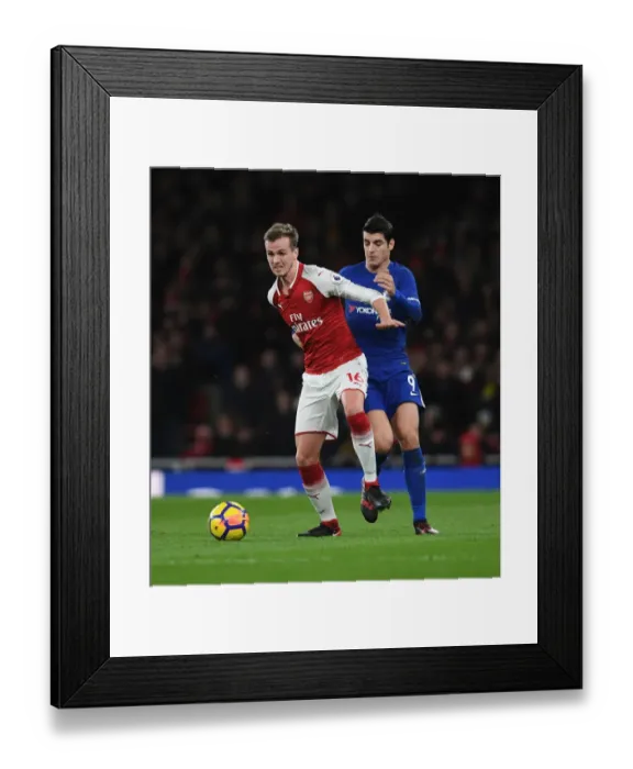 Framed Print : Clash of Titans: Holding vs Morata - Arsenal vs Chelsea Showdown (2017-18)