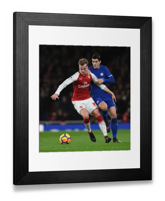 Framed Print : Clash of Titans: Holding vs Morata - Arsenal vs Chelsea, Premier League 2017-18 Framed Print : Clash of Titans: Holding vs Morata - Arsenal vs Chelsea, Premier League 2017-18