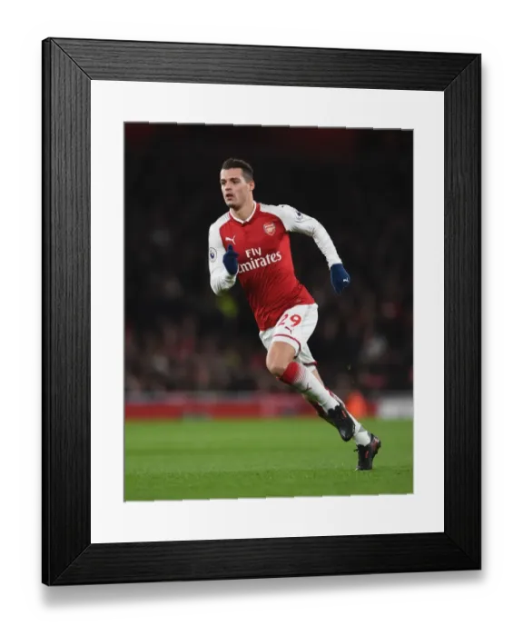 Framed Print : Granit Xhaka: Arsenal's Midfield Maestro in Action Against Chelsea, Premier League 2017-18 Framed Print : Granit Xhaka: Arsenal's Midfield Maestro in Action Against Chelsea, Premier League 2017-18