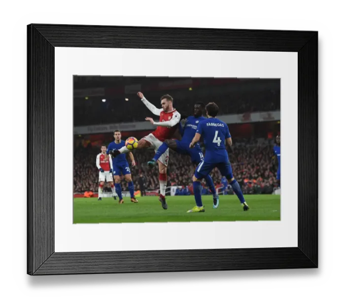 Framed Print : Intense Rivalry: Chambers vs. Bakayoko & Fabregas - Arsenal vs. Chelsea Showdown