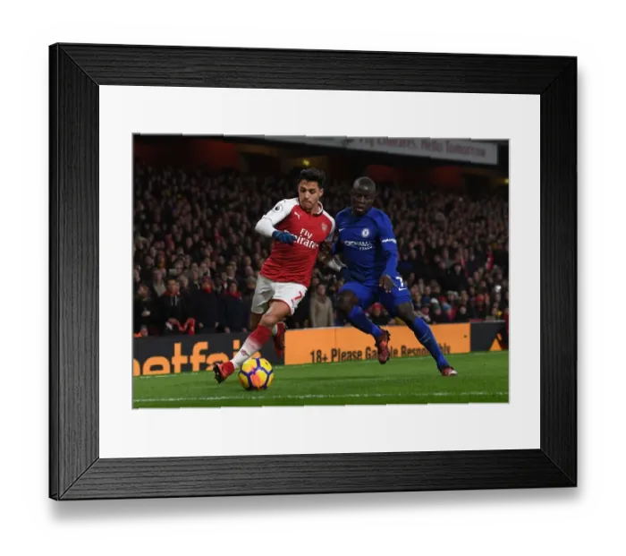 Framed Print : Clash of Stars: Sanchez vs. Kante - Arsenal v Chelsea, Premier League