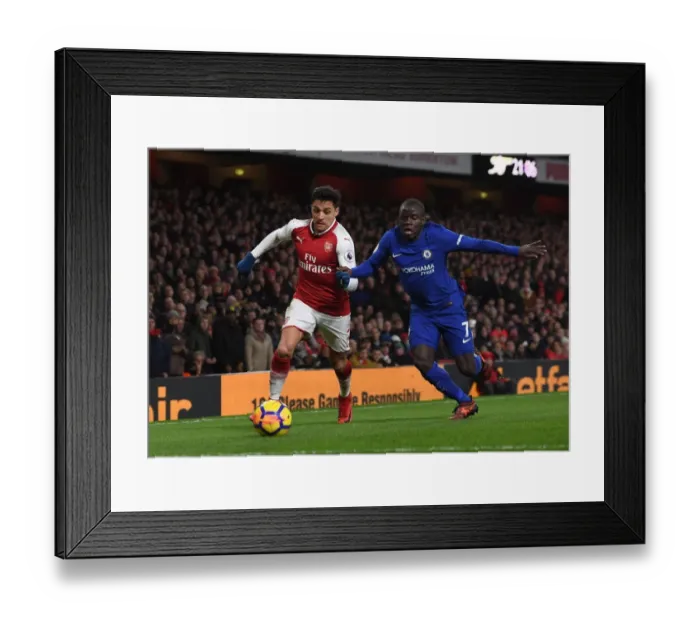 Framed Print : Sanchez vs. Kante: A Footballing Duel - Arsenal v Chelsea Showdown