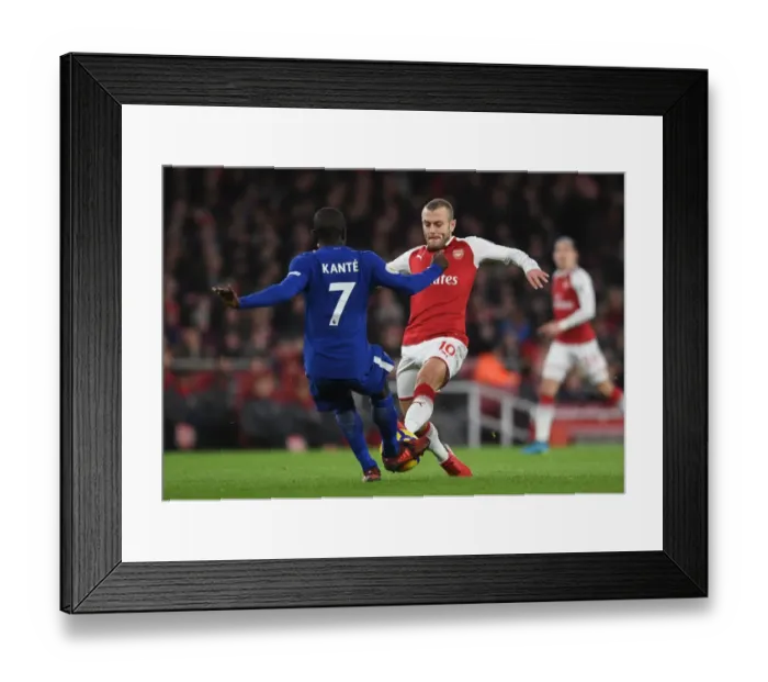 Framed Print : Clash of Midfield Maestros: Wilshere vs. Kante - Arsenal v Chelsea, Premier League Framed Print : Clash of Midfield Maestros: Wilshere vs. Kante - Arsenal v Chelsea, Premier League
