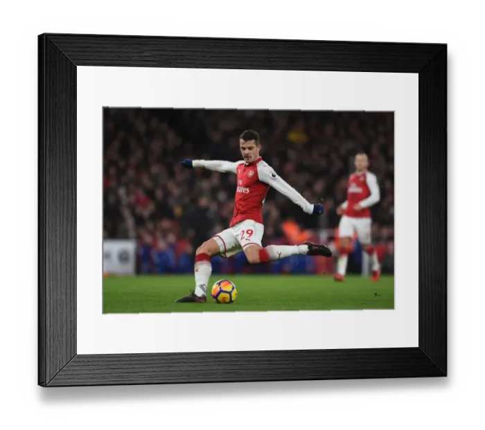 Framed Print : Granit Xhaka: Arsenal's Midfield Mastermind in Action Against Chelsea, Premier League 2017-18 Framed Print : Granit Xhaka: Arsenal's Midfield Mastermind in Action Against Chelsea, Premier League 2017-18