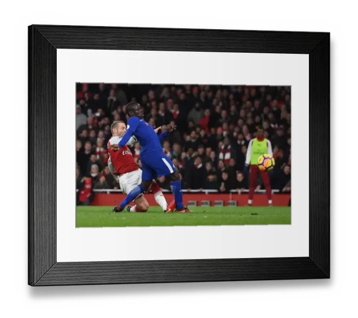 Framed Print : Wilshere's Intense Goal Against Kante: A Premier League Battle