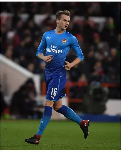 Rob Holding in Action: Arsenal vs. Nottingham Forest - Emirates FA Cup Third Round, 2018