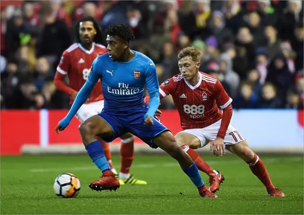 Alex Iwobi Breaks Past Ben Osborn: Nottingham Forest vs Arsenal - The Emirates FA Cup Third Round