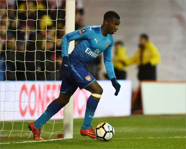 Eddie Nketiah in Action: Arsenal vs. Nottingham Forest, FA Cup 3rd Round 2017-18