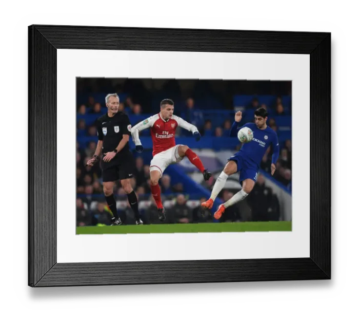 Framed Print : Granit Xhaka vs. Alvaro Morata: Carabao Cup Semi-Final Showdown at Stamford Bridge Framed Print : Granit Xhaka vs. Alvaro Morata: Carabao Cup Semi-Final Showdown at Stamford Bridge